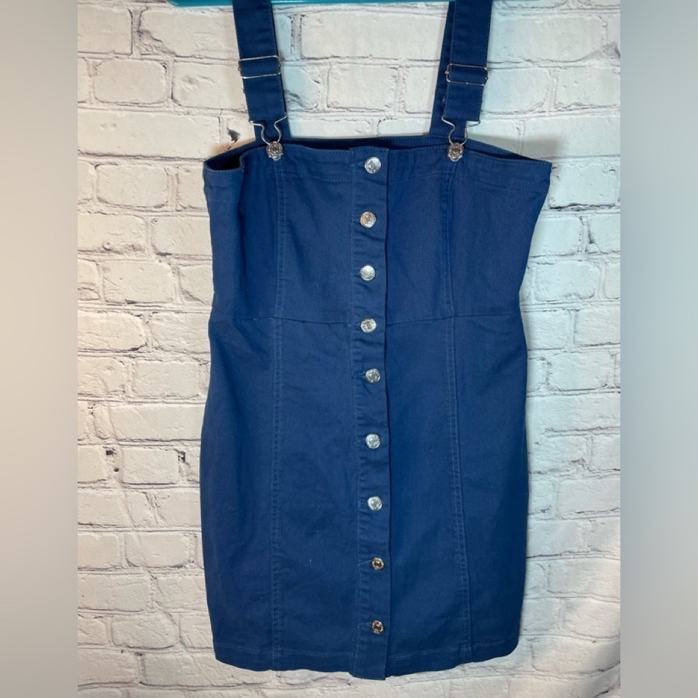 Overall button down dress